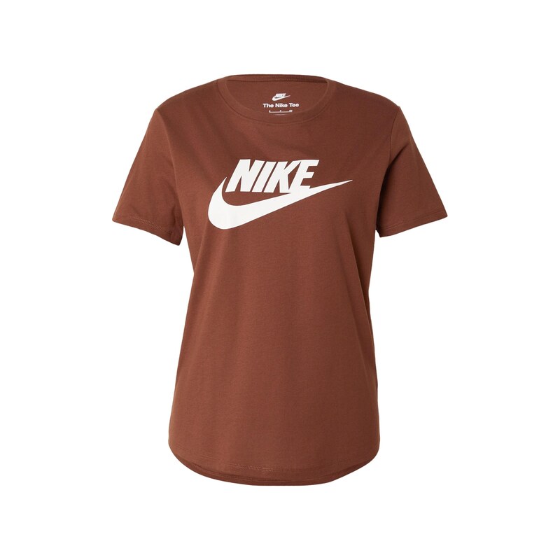 Nike Sportswear Tričko ESSNTL hnědá / bílá