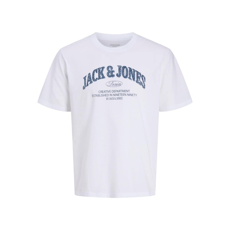 JACK & JONES Tričko modrá / bílá