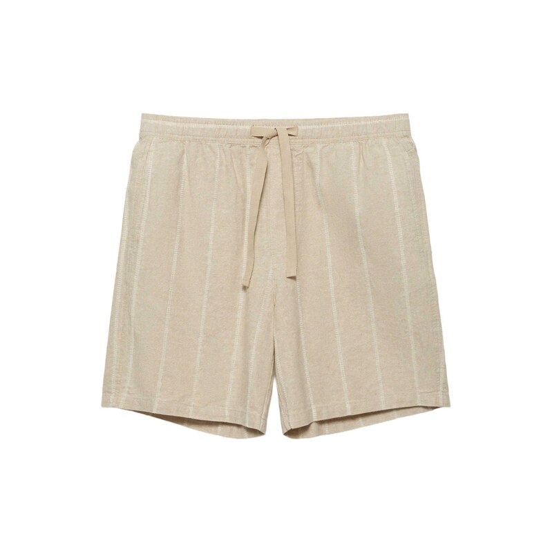 Pull&Bear Kalhoty béžová / bílá