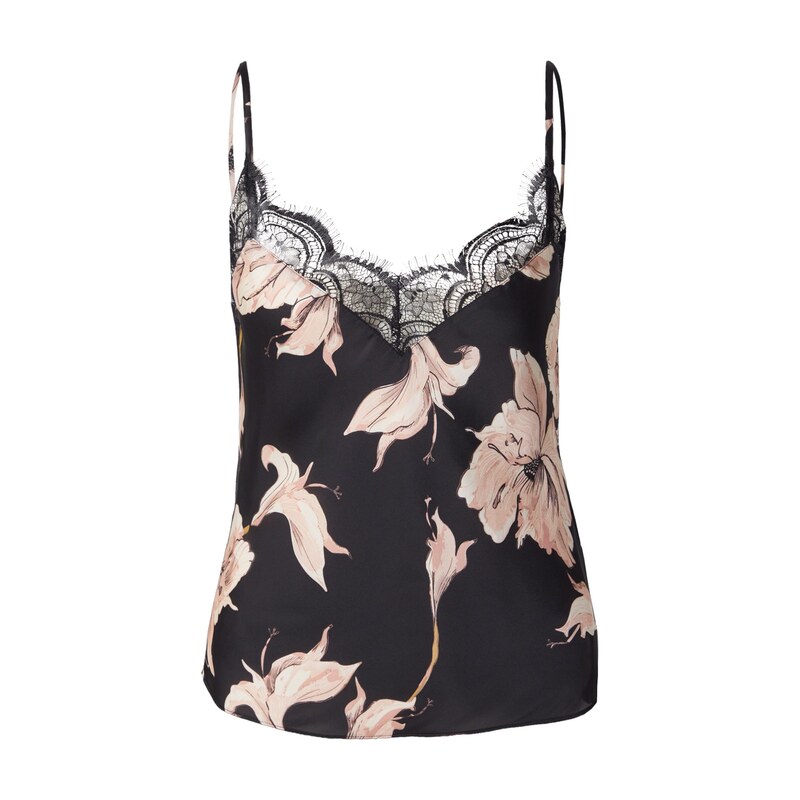 Hunkemöller Tričko na spaní kari / meruňková / růže / černá