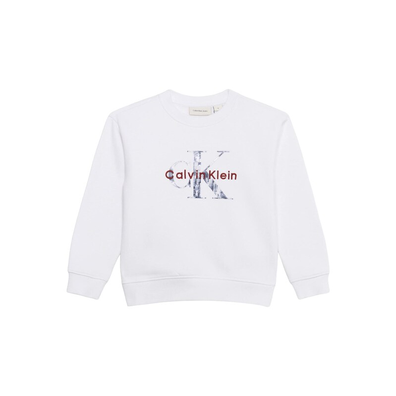 Calvin Klein Jeans Mikina kouřově modrá / karmínově červené /