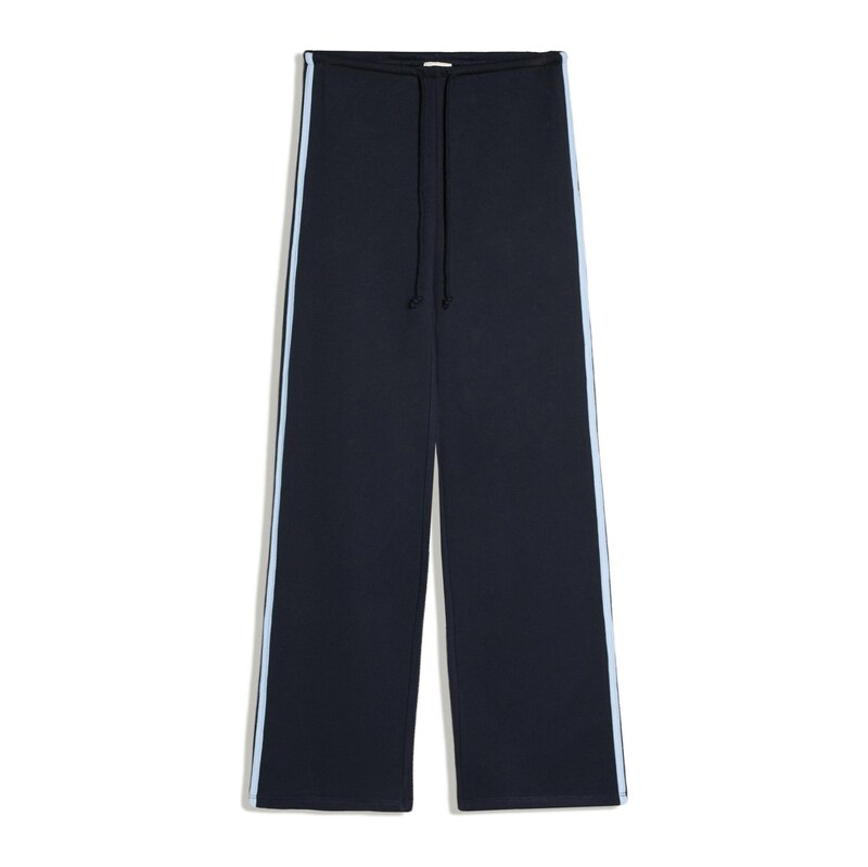 Bershka Kalhoty marine modrá / světlemodrá