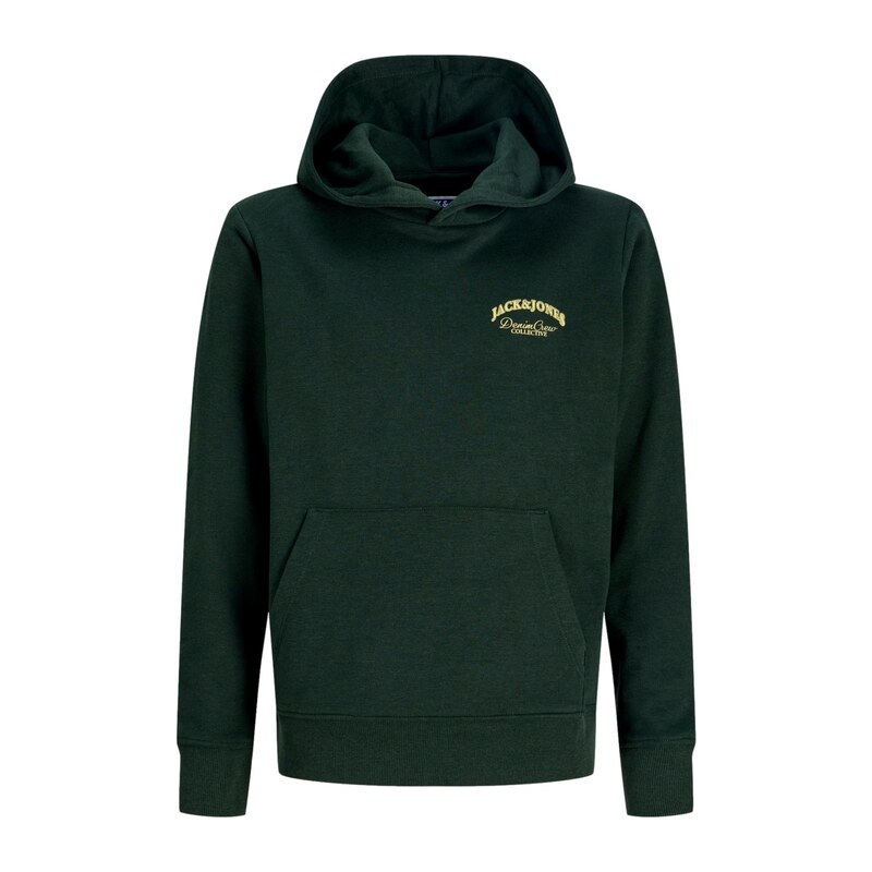 Jack & Jones Junior Mikina JJEBrandes žlutá / tmavě zelená