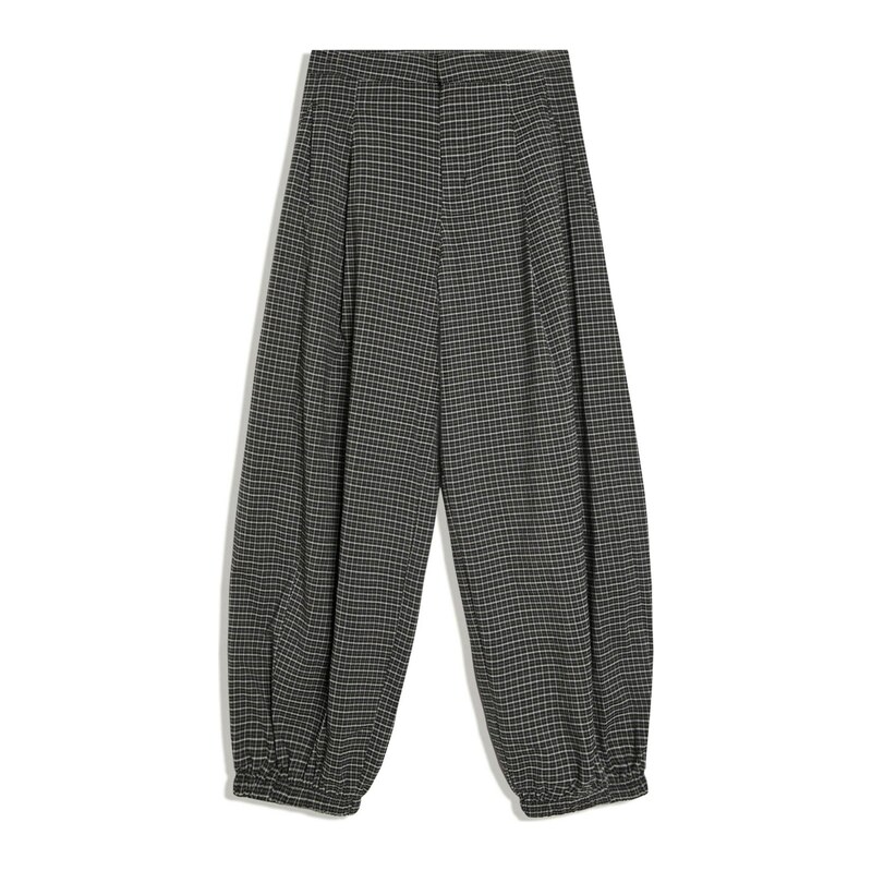 Bershka Kalhoty režná / šedý melír / černá