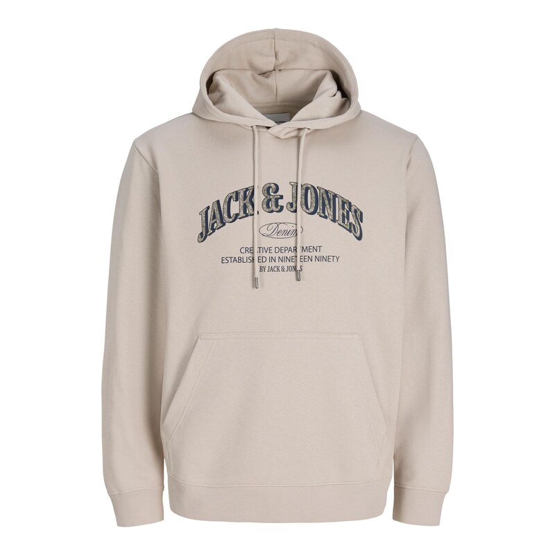 JACK & JONES Mikina JJEDENVER béžová / černá