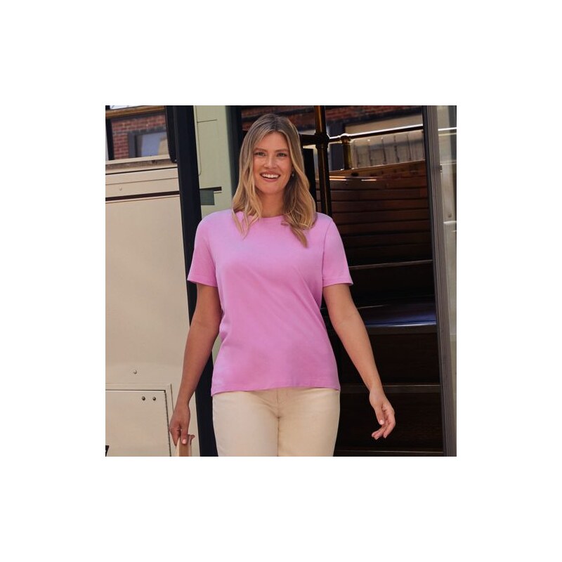 Supima Short Sleeve Crew Neck T-shirt, Women, size: M, regular,