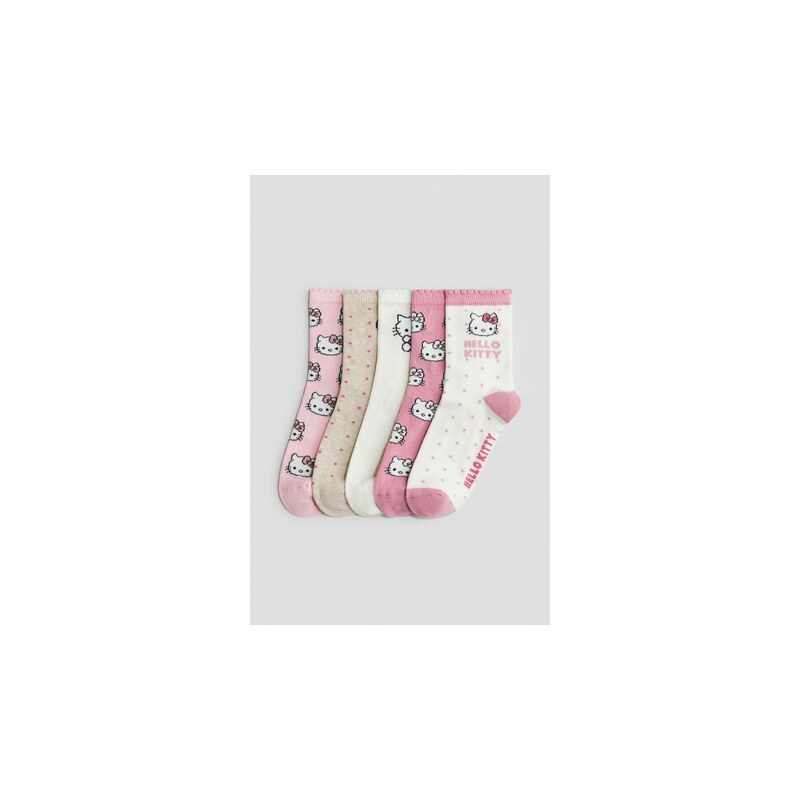 H&M - Ponožkys motivem 5 párů - Pink/Hello Kitty