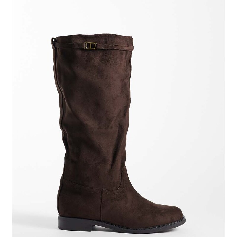 SEQWL Wide Fit Whispa faux suede refined riding knee boots in