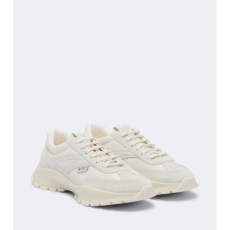 Prada Suede-trimmed sneakers