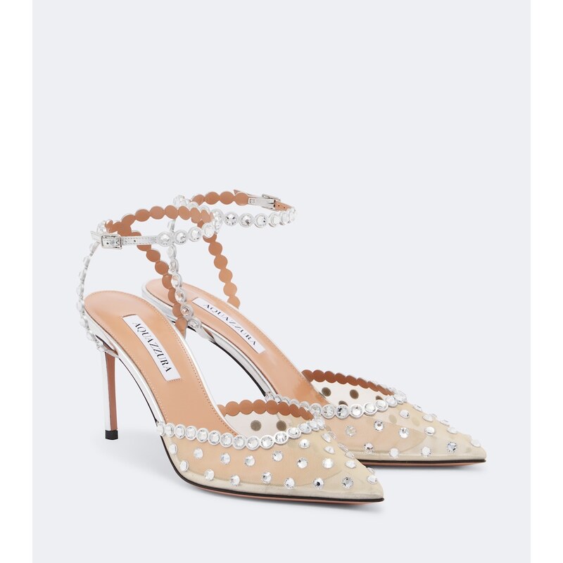 Aquazzura Tequila embellished mesh pumps