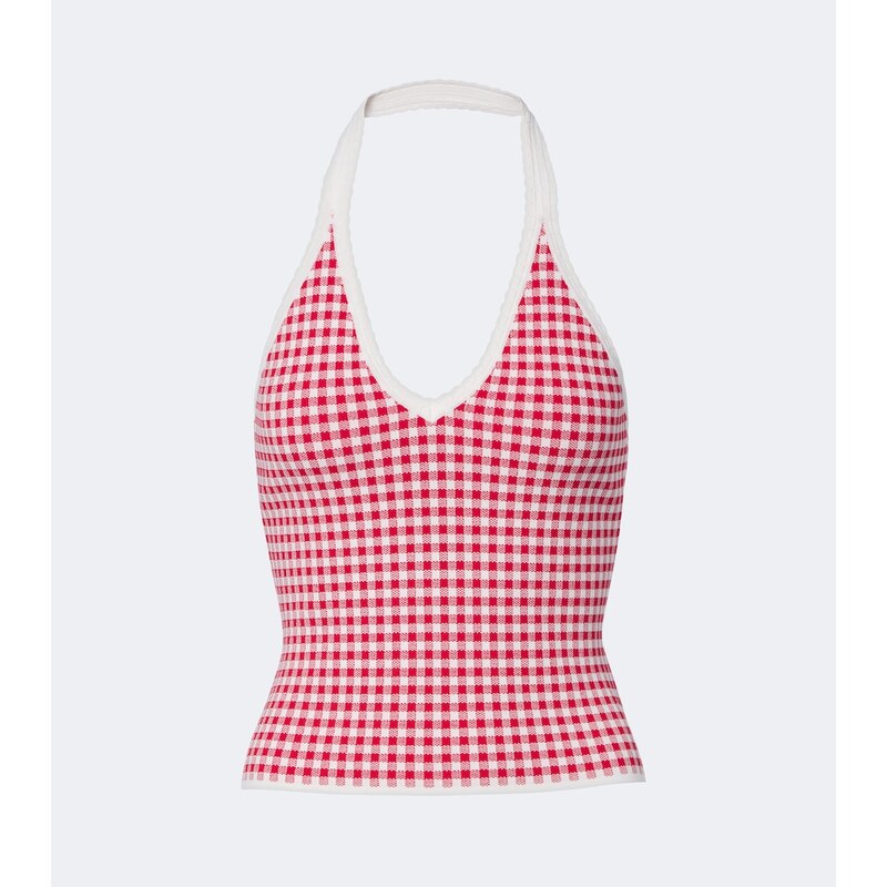 Posse Micah gingham halterneck top