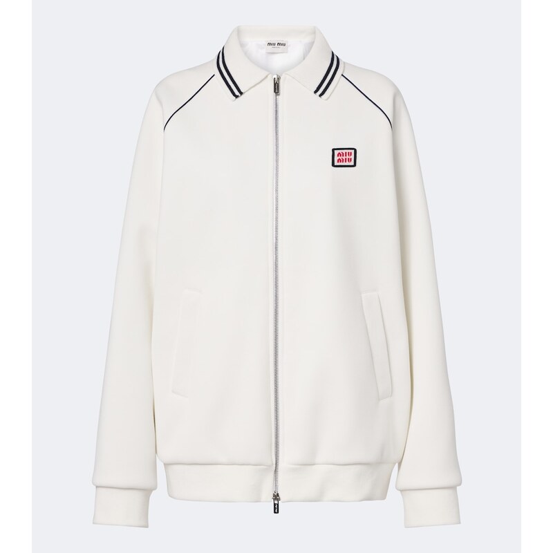 Miu Miu Cotton piqué blouson jacket