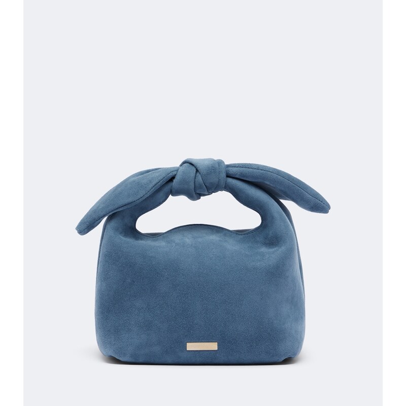 Aquazzura Bow Tie Mini suede top-handle bag