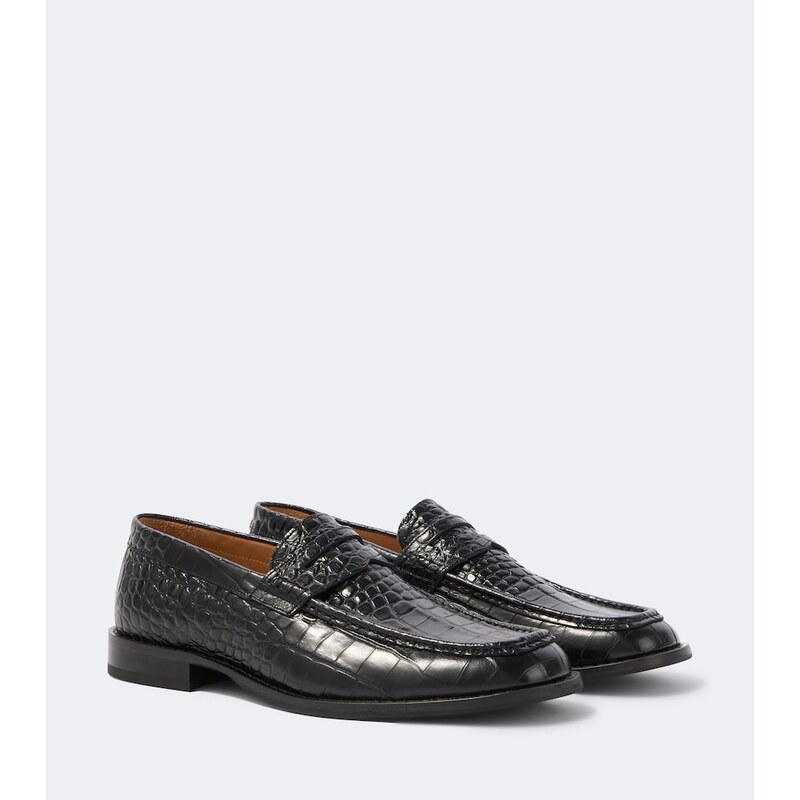 Our Legacy Light croc-effect leather penny loafers