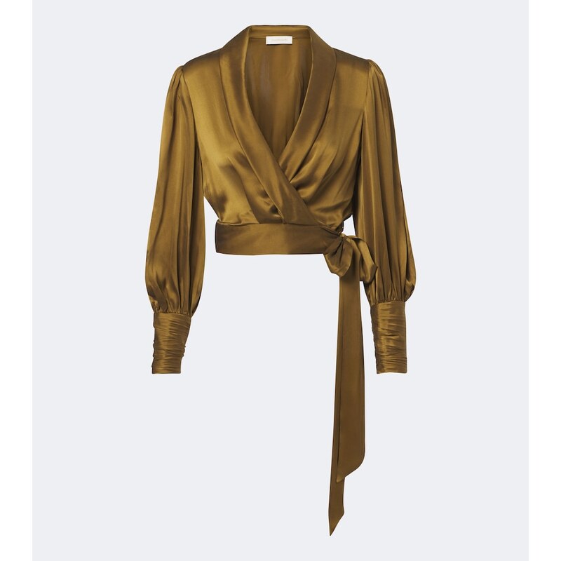 Zimmermann Silk satin wrap top