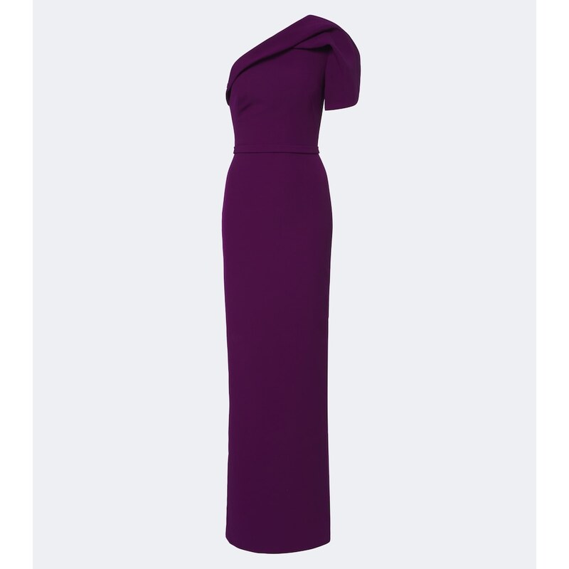 Safiyaa Millie belted crêpe gown