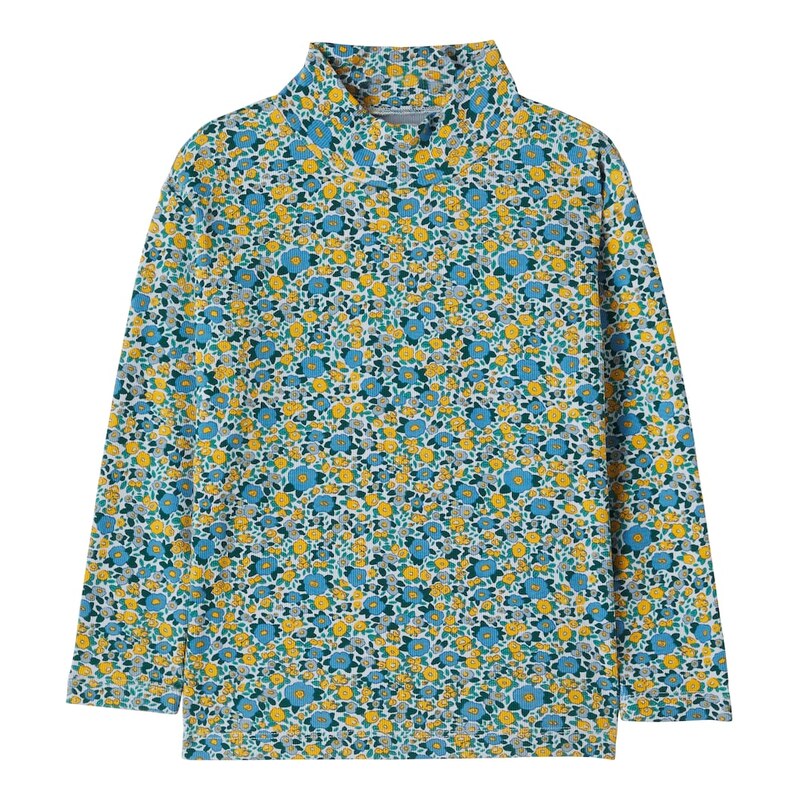 Tinycottons Floral ribbed-knit cotton-blend top