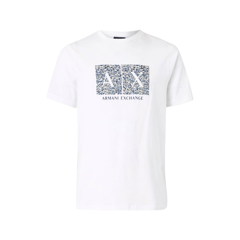 ARMANI EXCHANGE Tričko námořnická modř / antracitová / offwhite