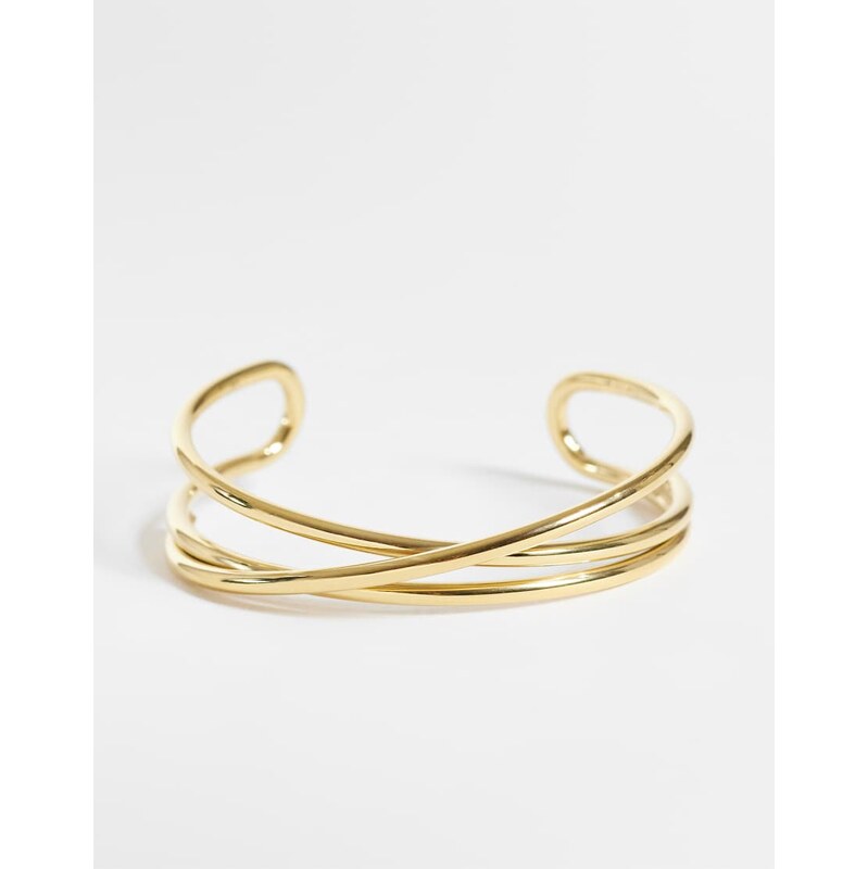 ASOS DESIGN waterproof stainless steel cuff bracelet with cross