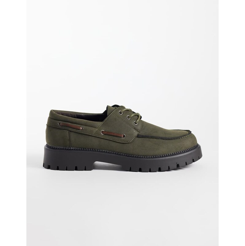 SEQWL Mexton chunky lace up shoes in green