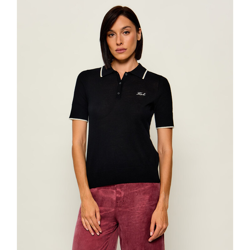 Karl Lagerfeld Vlněné polokošile Essential | regular fit