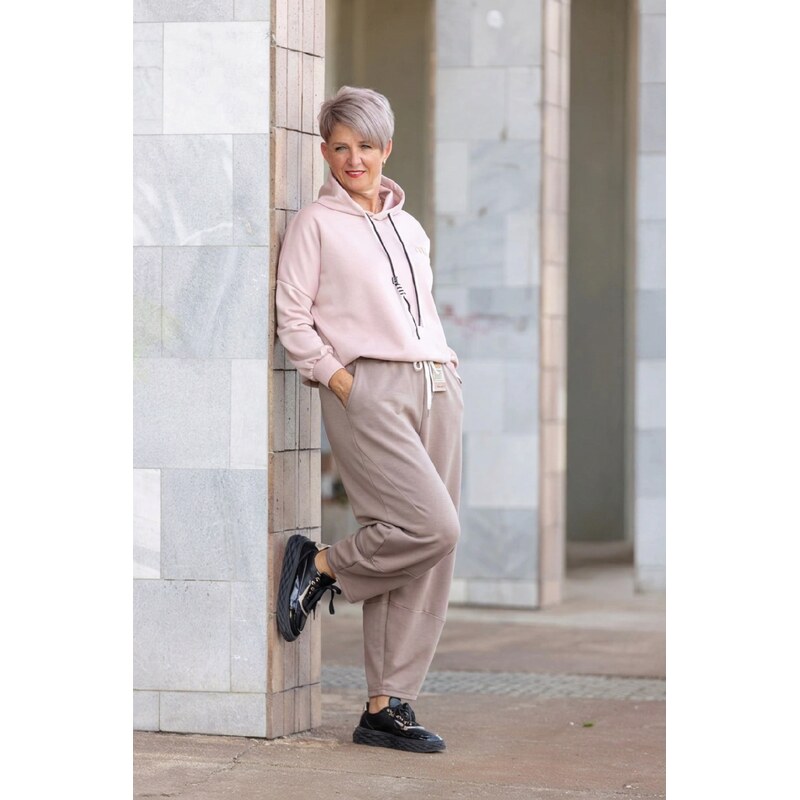 Italy fashion Harémové kalhoty DAHLIA Barva: Latte, Velikost:
