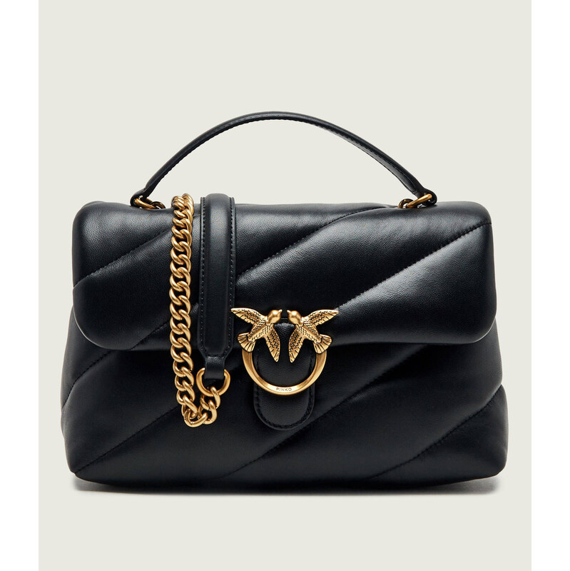 Pinko Kožená kabelka na rameno Love Puff Classic Small