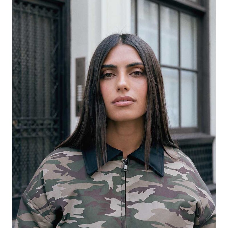 Lioness exclusive Hudson collar detail cropped bomber jacket in