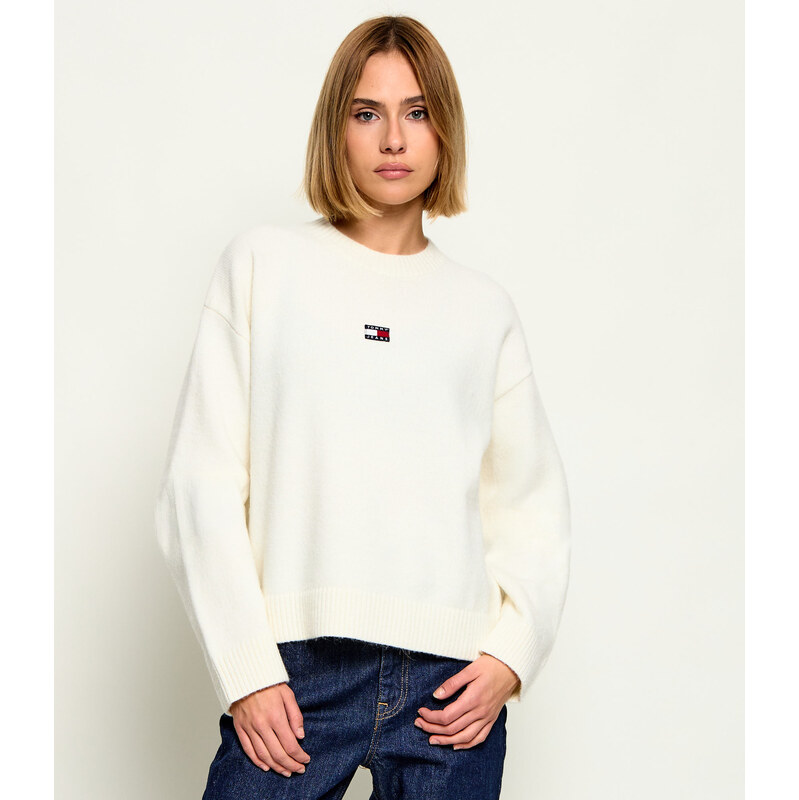 Tommy Jeans Svetr | Relaxed fit | s příměsí vlny