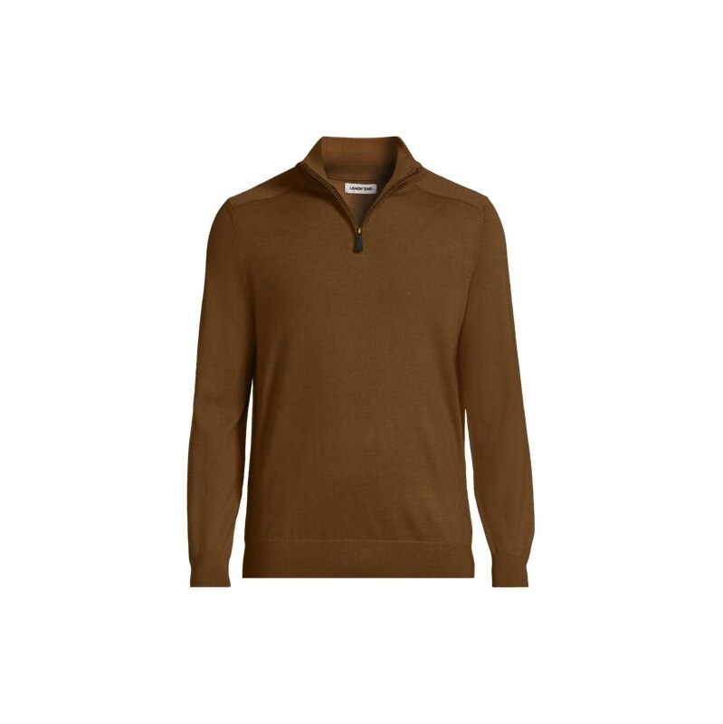 Merino Quarter Zip Jumper, Men, size: M, regular, Brown, by