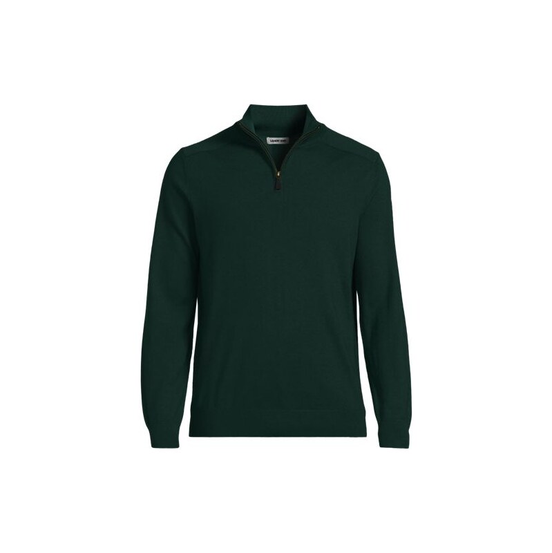 Merino Quarter Zip Jumper, Men, size: L, regular, Green, by