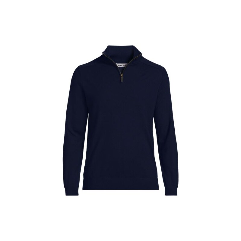Merino Quarter Zip Jumper, Men, size: S, regular, Blue, by Lands