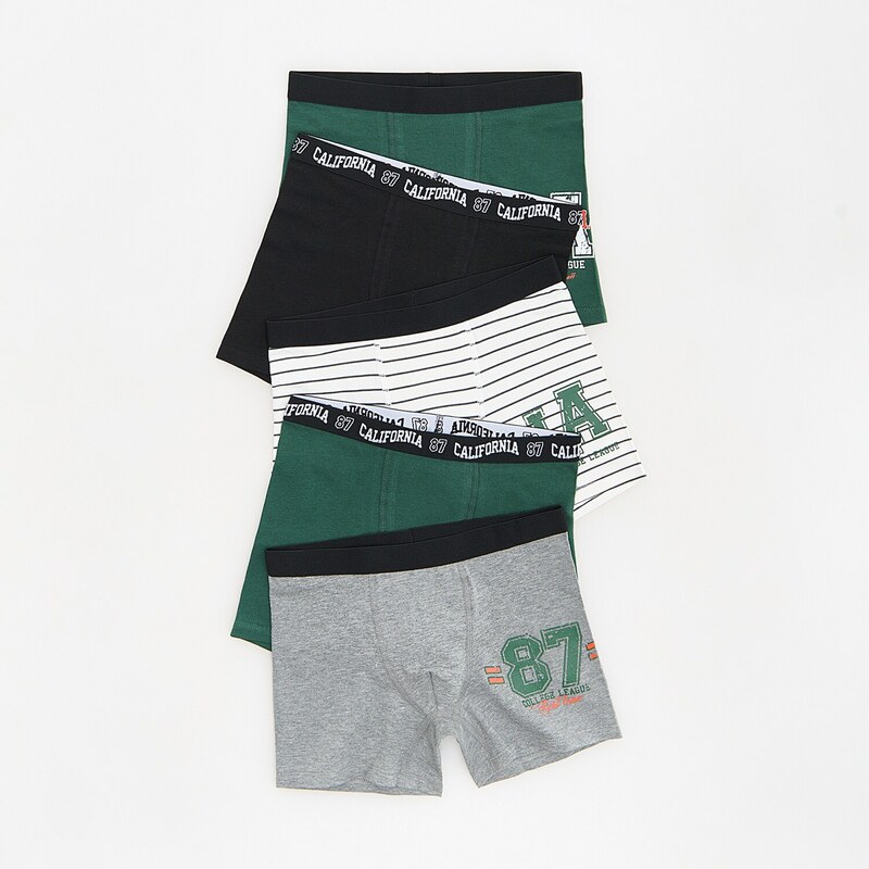 Reserved - Bavlněné boxerky 5‑pack - středně šedá