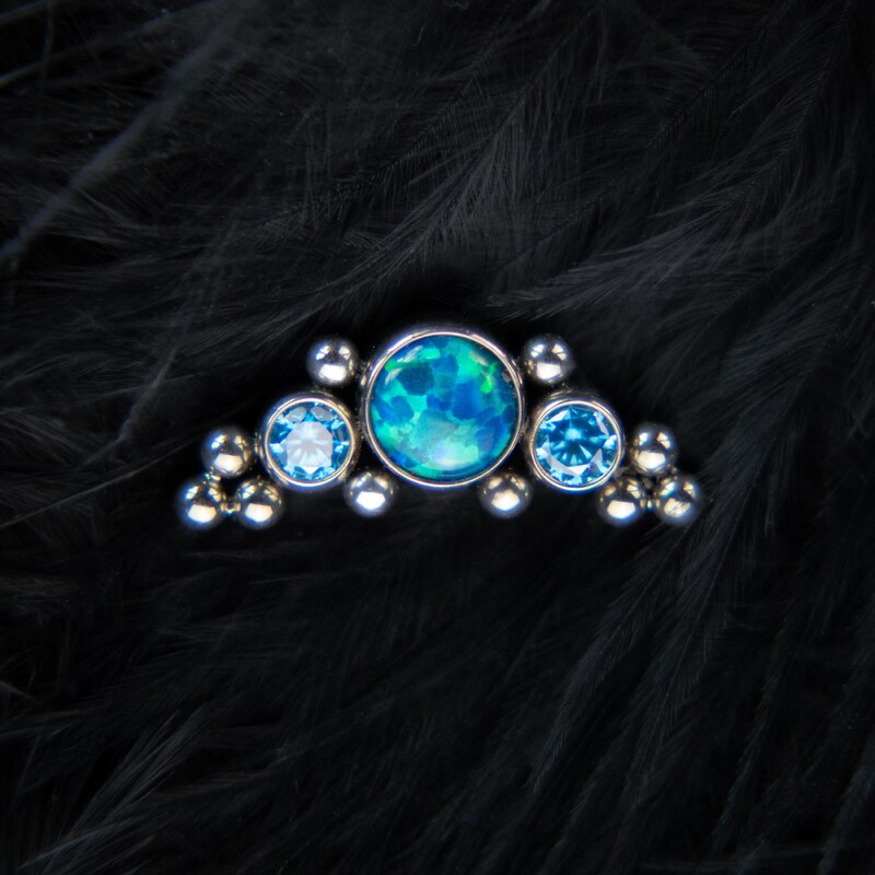 CryptoEshop Titanový labret piercing - koncovka Aqualyn | helix,
