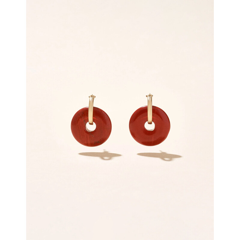 Camille Colette Studio Náušnice Little Creoles Red Jasper (B/GF)