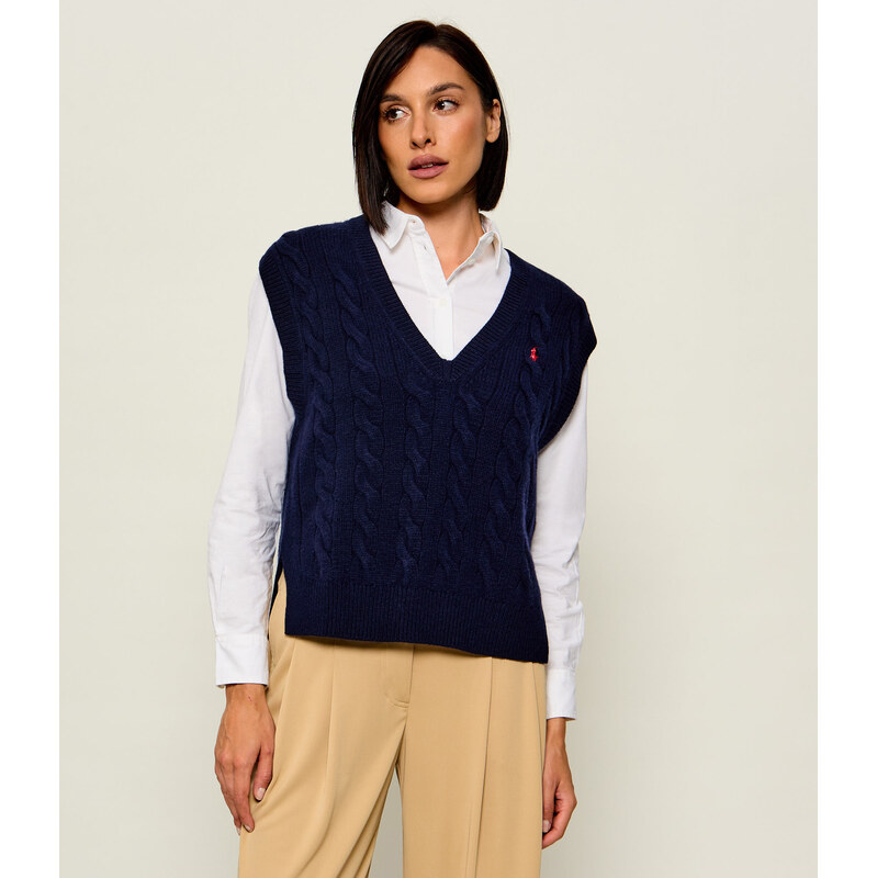POLO RALPH LAUREN Vlněná vesta | Loose fit | s příměsí kašmíru