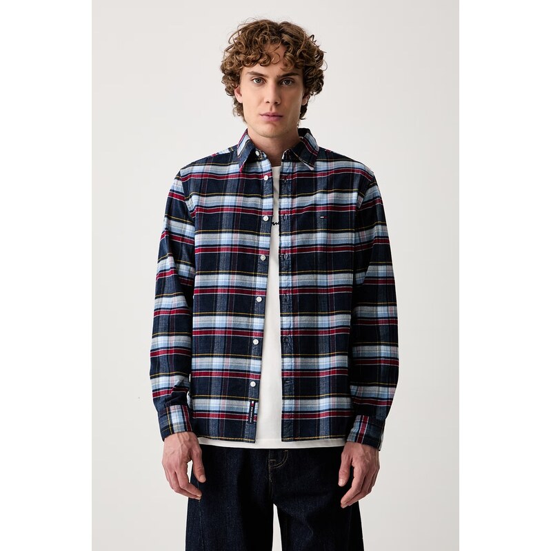 Tommy Jeans košile pánská bavlněná