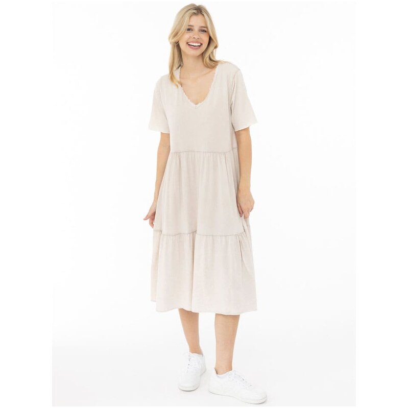 Šaty Zwillingsherz Beige 8840497