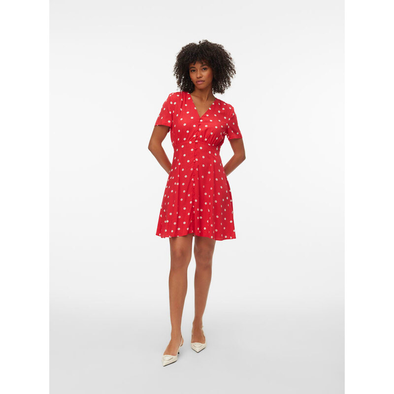 Šaty Vero Moda Rot/ Weiß 5818830