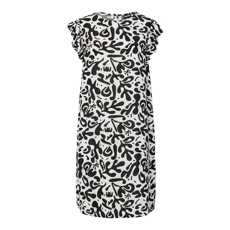 Šaty Pieces Weiß/ Schwarz 9782118