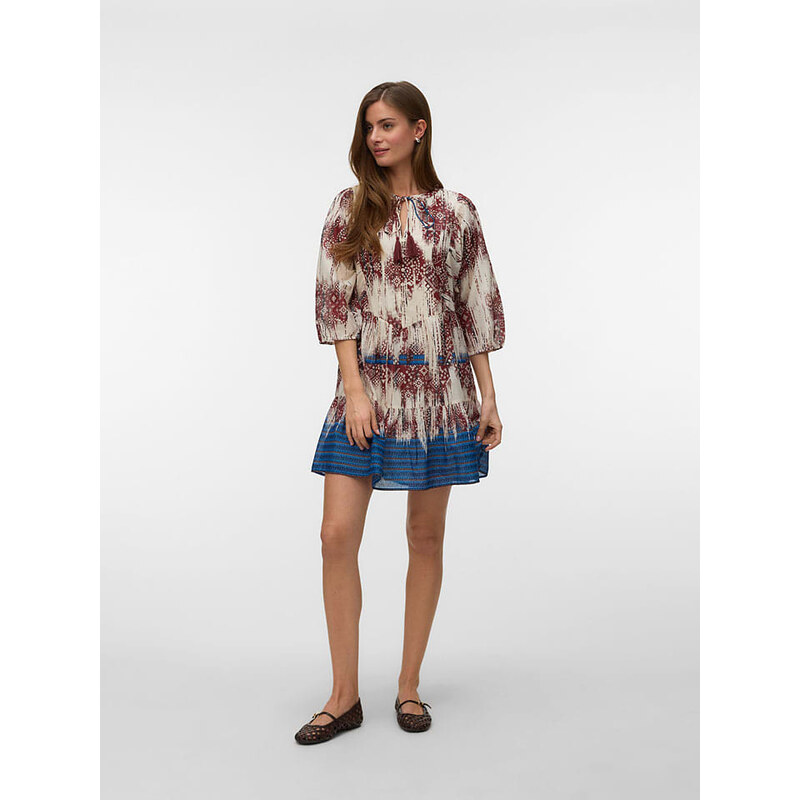 Šaty Vero Moda Creme/ Blau/ Braun 6234131