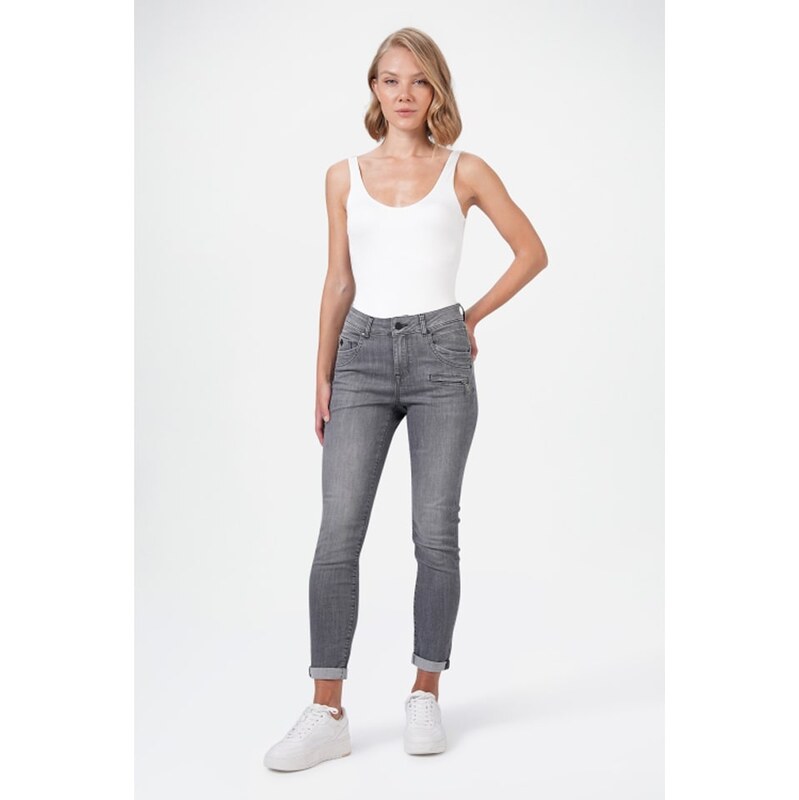 Džíny miracle of denim Grau 7389236