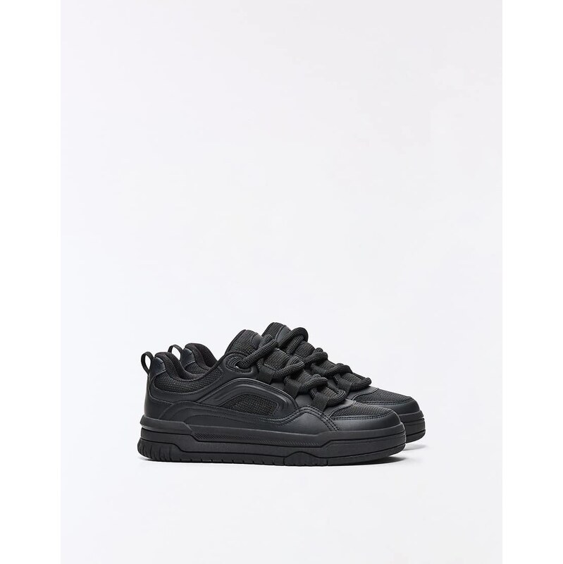 Bershka Chunky skate trainers in black