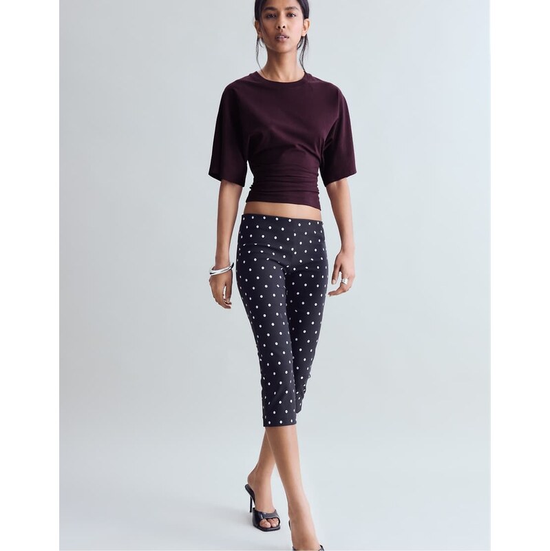 Stradivarius Short kimono sleeve t-shirt in dark purple
