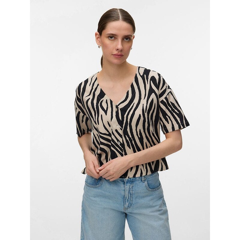 Tričko Vero Moda Beige/ Schwarz 280861