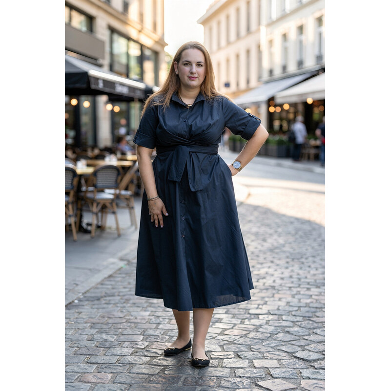 Italy fashion Zavinovací šaty GLORIA Barva: Tmavě modrá,