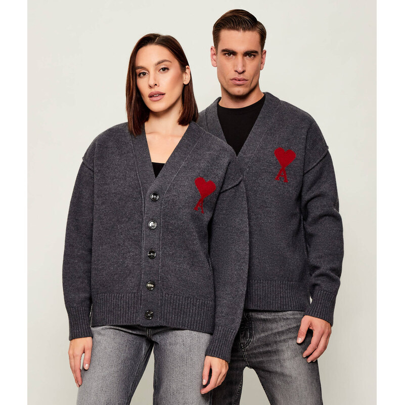 AMI Paris Vlněný kardigan | regular fit