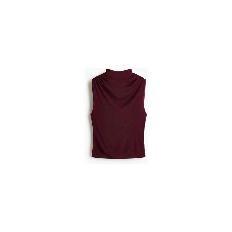 H&M - Pletený tops řasením - Vínová