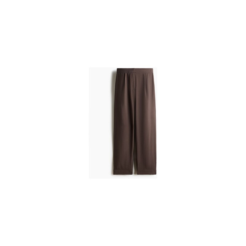H&M - Soudkovité kalhoty z modalové směsi - Tmavě Hnědá