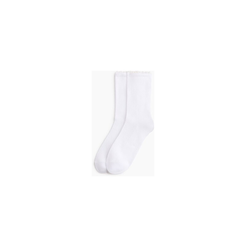 H&M - 2-pack lace-trimmed socks - Bílá
